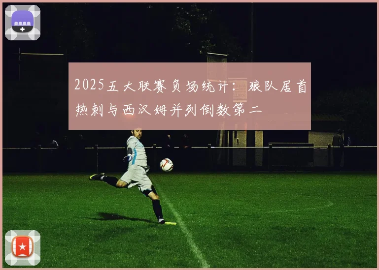 2025五大联赛负场统计：狼队居首热刺与西汉姆并列倒数第二