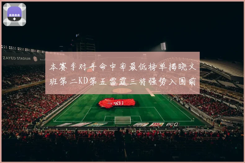 本赛季对手命中率最低榜单揭晓文班第二KD第五雷霆三将强势入围前十